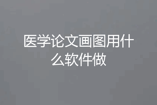医学论文画图用什么软件做