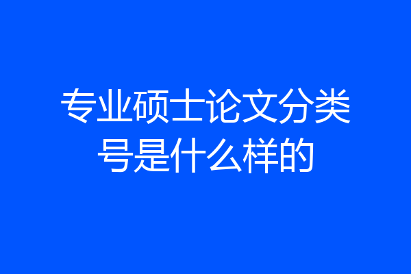 专业硕士论文分类号是什么样的