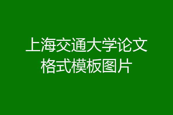 上海交通大学论文格式模板图片