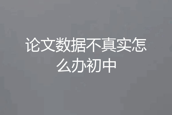 论文数据不真实怎么办初中