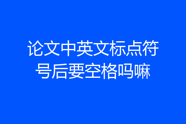论文中英文标点符号后要空格吗嘛