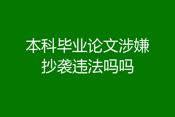 本科毕业论文涉嫌抄袭违法吗吗