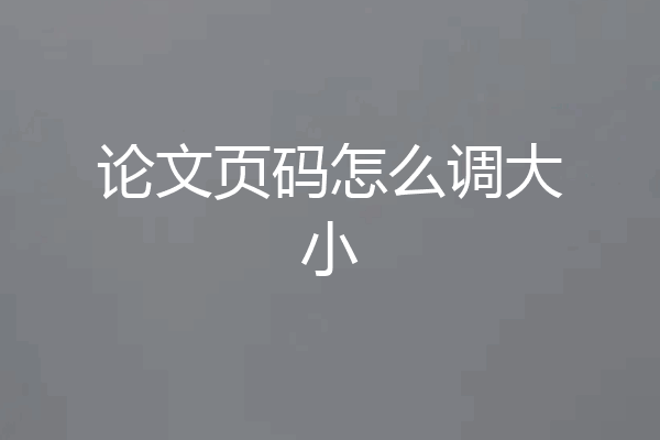 论文页码怎么调大小