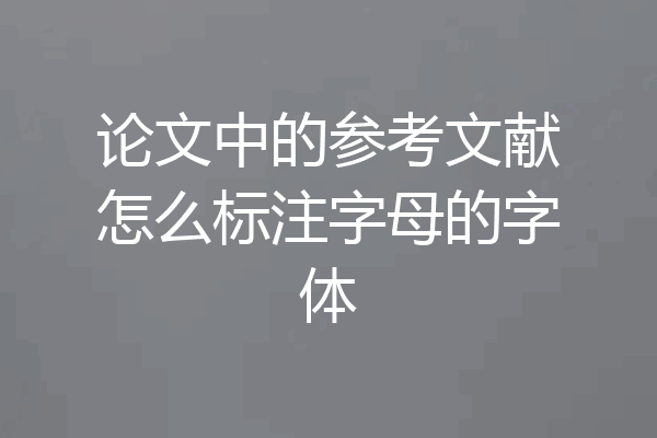 论文中的参考文献怎么标注字母的字体