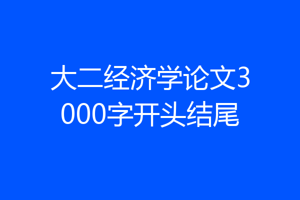 大二经济学论文3000字开头结尾