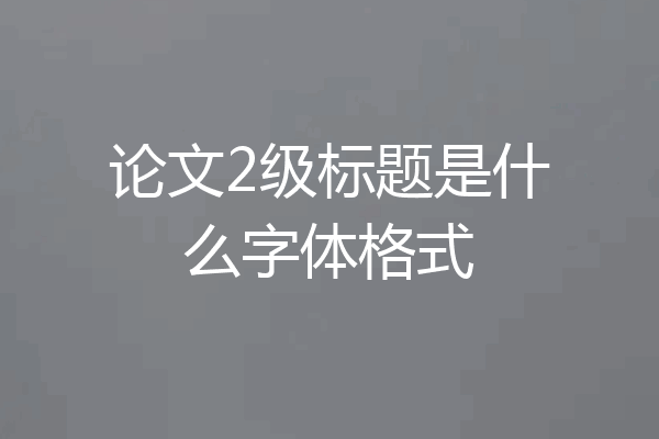 论文2级标题是什么字体格式