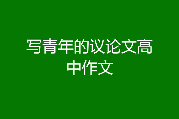 写青年的议论文高中作文