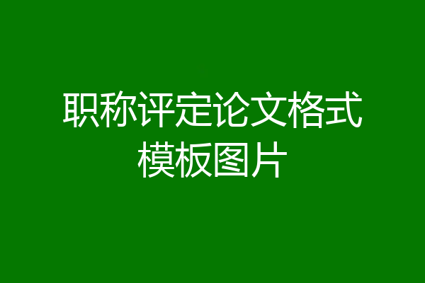 职称评定论文格式模板图片
