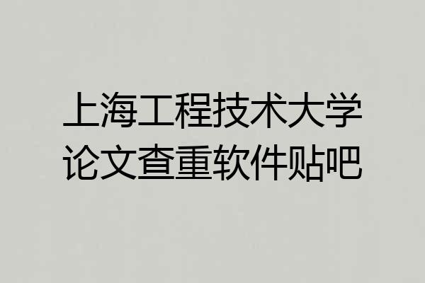 上海工程技术大学论文查重软件贴吧