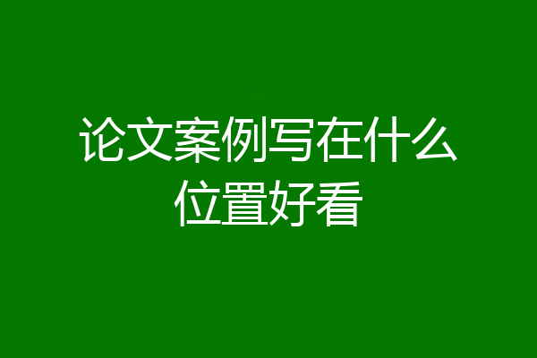 论文案例写在什么位置好看