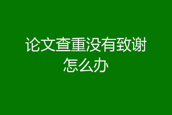论文查重没有致谢怎么办