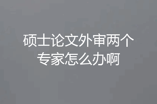 硕士论文外审两个专家怎么办啊