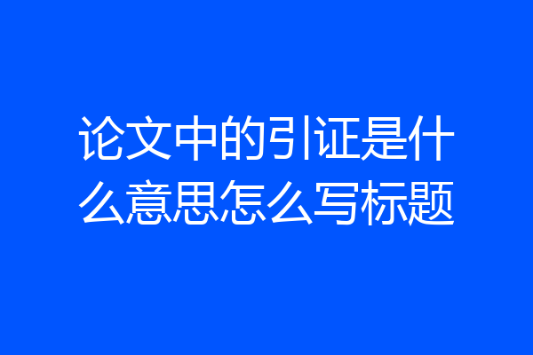 论文中的引证是什么意思怎么写标题