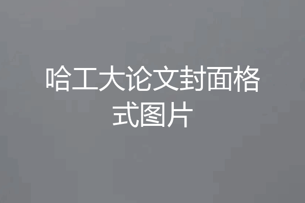 哈工大论文封面格式图片