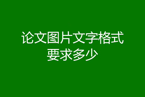 论文图片文字格式要求多少