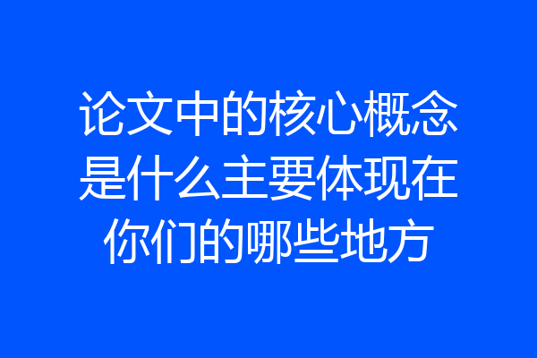 论文中的核心概念是什么主要体现在你们的哪些地方