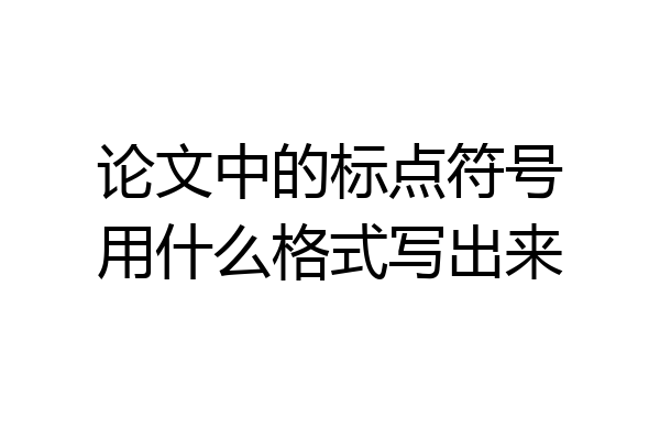 论文中的标点符号用什么格式写出来
