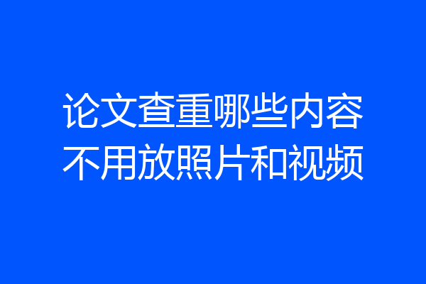 论文查重哪些内容不用放照片和视频