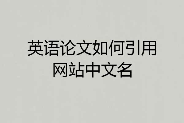 英语论文如何引用网站中文名