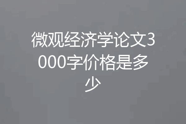微观经济学论文3000字价格是多少