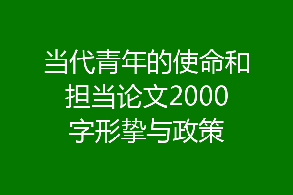 当代青年的使命和担当论文2000字形挚与政策