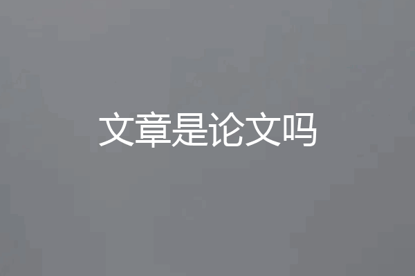文章是论文吗