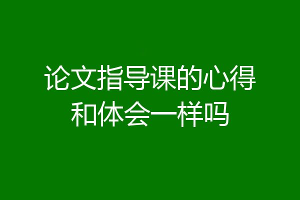 论文指导课的心得和体会一样吗