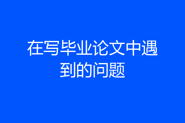 在写毕业论文中遇到的问题