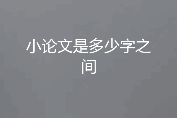 小论文是多少字之间