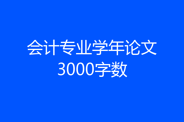会计专业学年论文3000字数