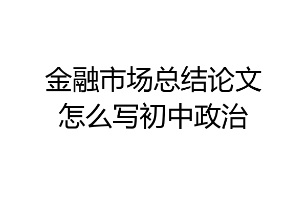 金融市场总结论文怎么写初中政治