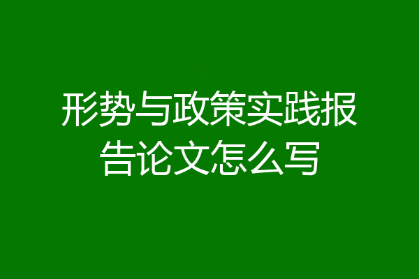 形势与政策实践报告论文怎么写