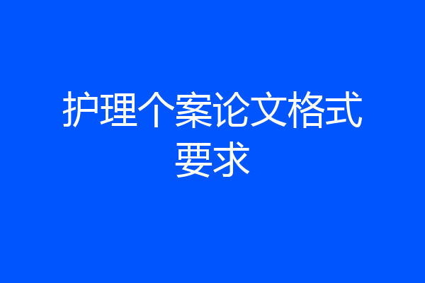 护理个案论文格式要求