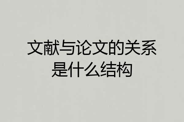 文献与论文的关系是什么结构