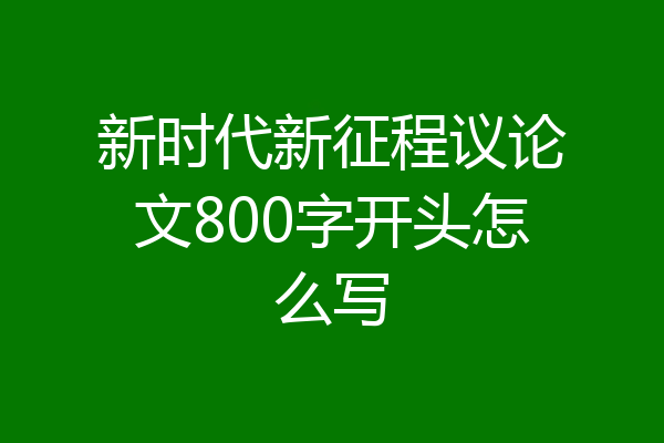 新时代新征程议论文800字开头怎么写