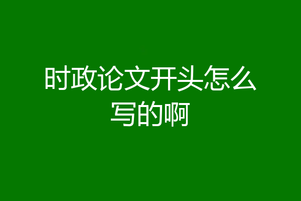 时政论文开头怎么写的啊