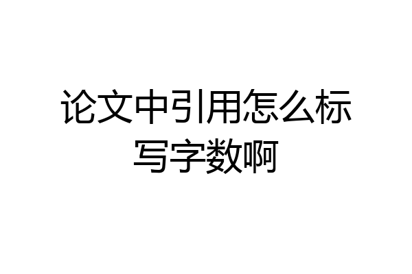论文中引用怎么标写字数啊