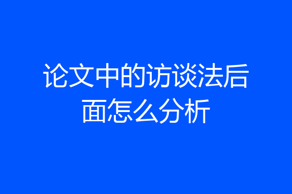 论文中的访谈法后面怎么分析