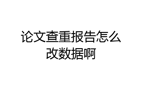 论文查重报告怎么改数据啊