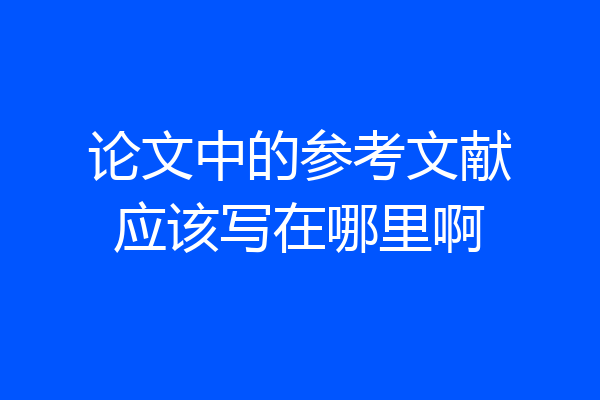 论文中的参考文献应该写在哪里啊