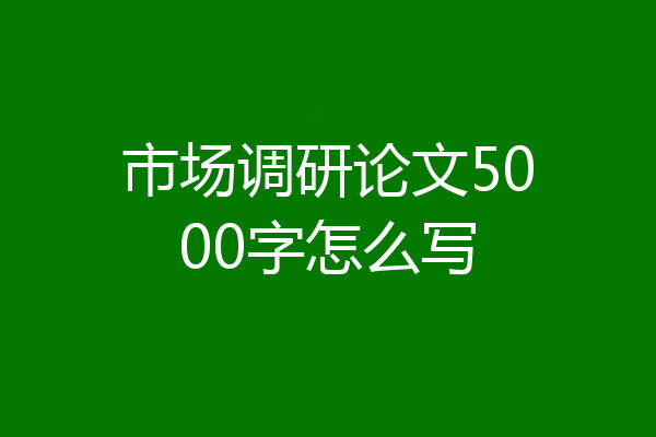 市场调研论文5000字怎么写
