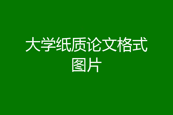 大学纸质论文格式图片