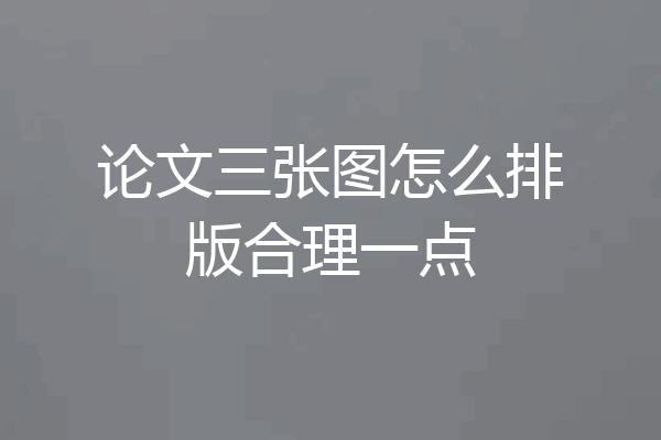论文三张图怎么排版合理一点