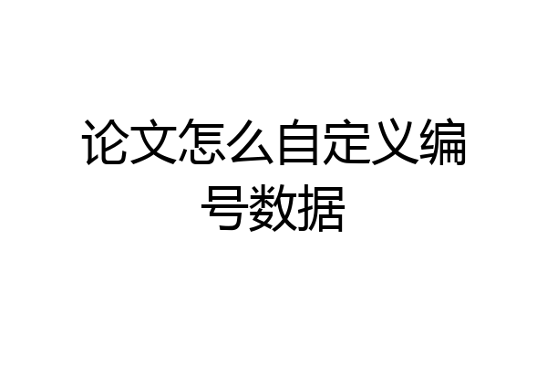 论文怎么自定义编号数据