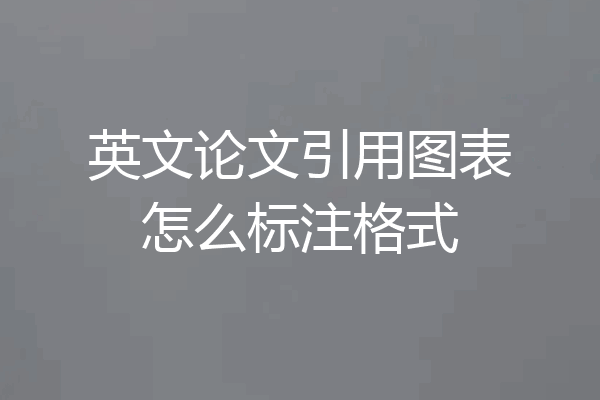 英文论文引用图表怎么标注格式
