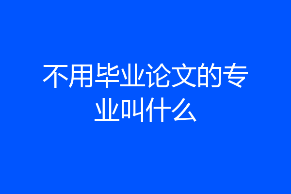 不用毕业论文的专业叫什么