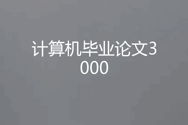 计算机毕业论文3000