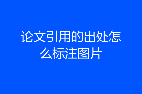 论文引用的出处怎么标注图片
