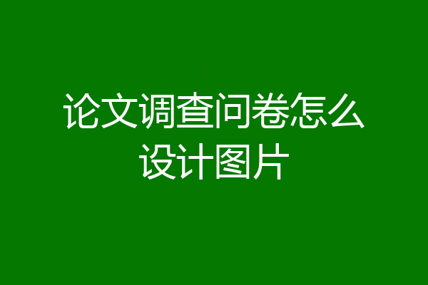 论文调查问卷怎么设计图片