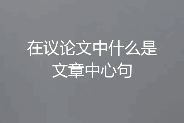 在议论文中什么是文章中心句